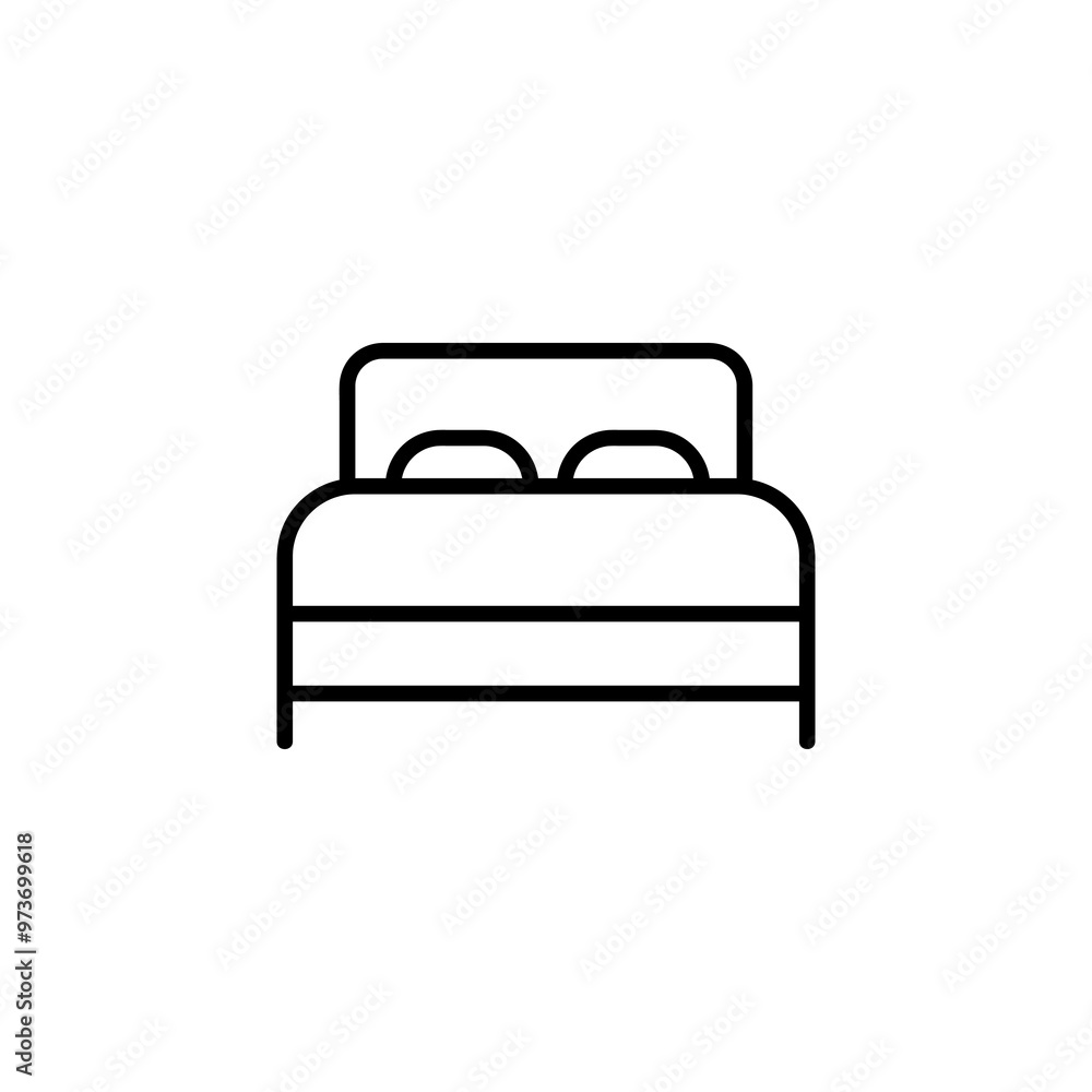 Bed line icon.vector flat black simple illustration for web and app..eps Bed line icon.vector flat black simple illustration for web and app..eps