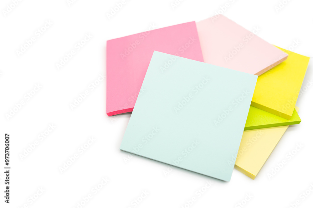 Blank colorful sticky note isolated on white background. Copy space. Blank colorful sticky note isolated on white background. Copy space.