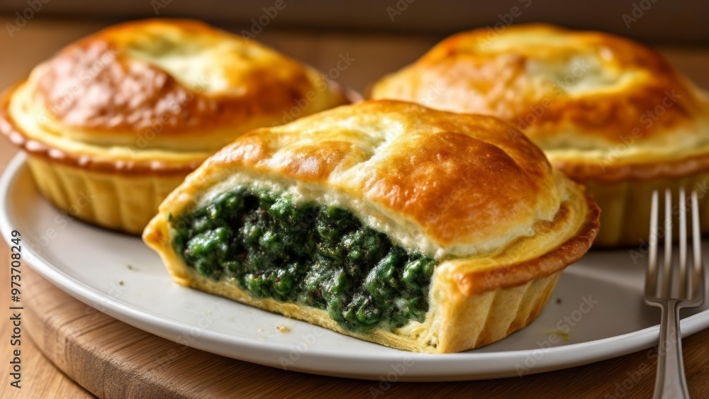 Deliciously baked savory pies ready to be savored Deliciously baked savory pies ready to be savored