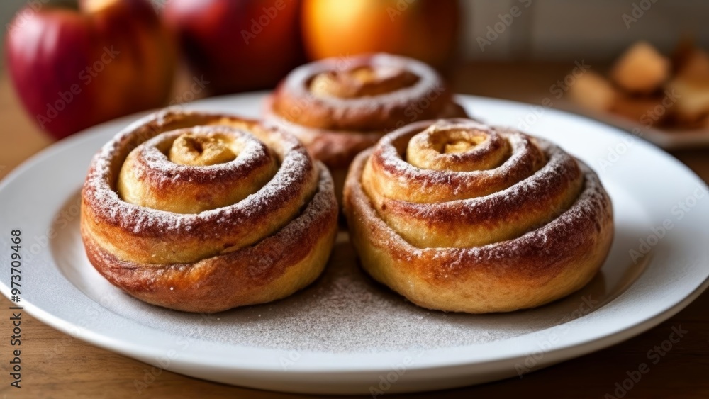 Deliciously twisted Cinnamon rolls on a plate Deliciously twisted Cinnamon rolls on a plate