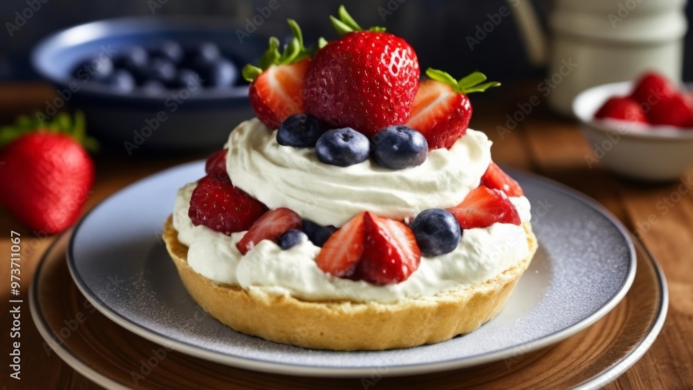 Deliciously fresh fruit tart ready to be savored Deliciously fresh fruit tart ready to be savored