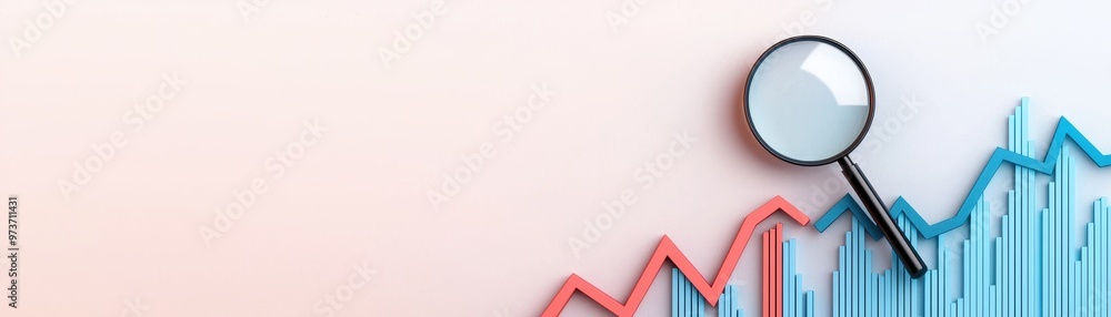 A close-up view of a magnifying glass on a graph, illustrating analysis and insights into market trends and data comprehension. A close-up view of a magnifying glass on a graph, illustrating analysis and insights into market trends and data comprehension.