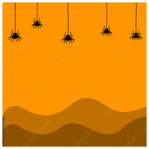 Spiders Halloween Party Poster Invitation Design Template Vector