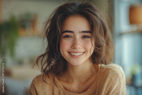 Sustainable Investment Consultation: Gen Z Client Smiling at Eco-Friendly Advisor in Beige Attire