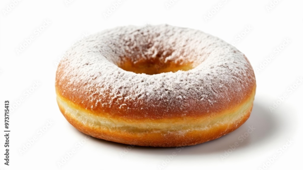 Deliciously powdered donut ready to be enjoyed Deliciously powdered donut ready to be enjoyed