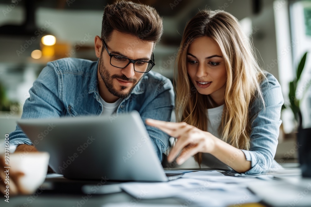 Modern Financial Advisor Discussing Emergency Funds with Gen Z Client in Coral Red Profile View Modern Financial Advisor Discussing Emergency Funds with Gen Z Client in Coral Red Profile View
