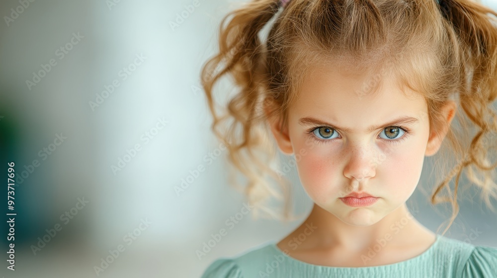 Enchanting Young Girl with Playful Snarl in Pistachio Green Dress Enchanting Young Girl with Playful Snarl in Pistachio Green Dress