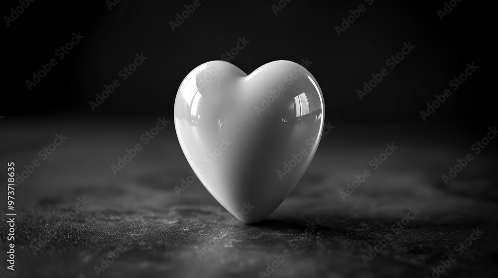 Fototapeta premium white heart black background
