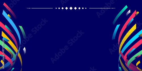Abstract background with colorful curved lines for sports event banner, celebration, festival. Vibrant modern lines abstract background