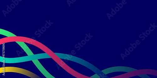 Dynamic abstract background with vibrant flowing ribbon. Colorful gradient wavy lines abstract background. Perfect for use as a backdrop, background, or banner for sports events