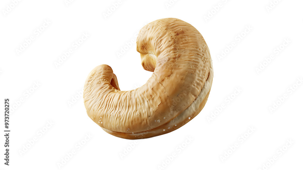 A single salted cashew with a transparent background. A single salted cashew with a transparent background.