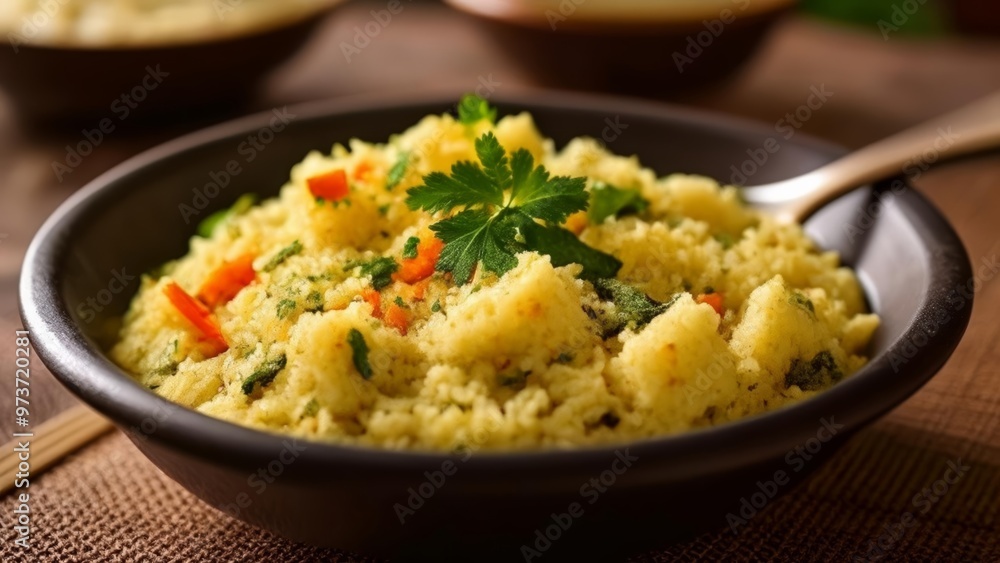 Deliciously seasoned rice with vibrant veggies Deliciously seasoned rice with vibrant veggies
