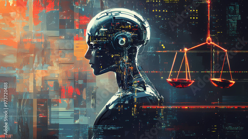 Ai ethics and legal concepts artificial intelligence law and online technology of legal regulations controlling artificial intelligence technology is a high risk. Artificial Intelligence. Illustration