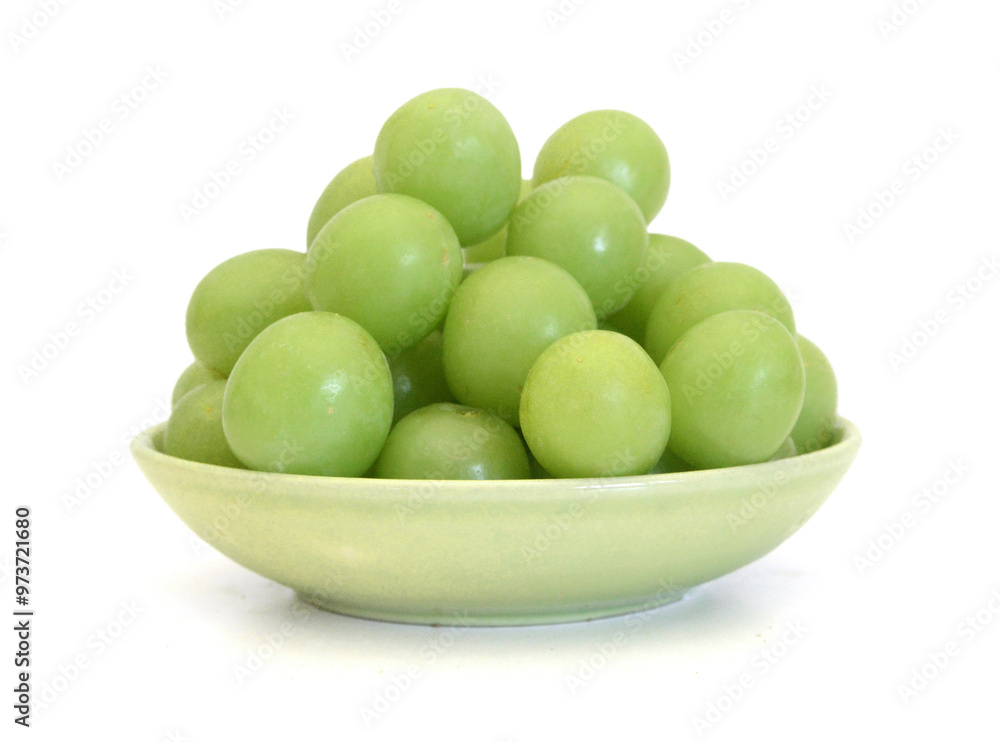 Green grape bunch isolated on white background Green grape bunch isolated on white background