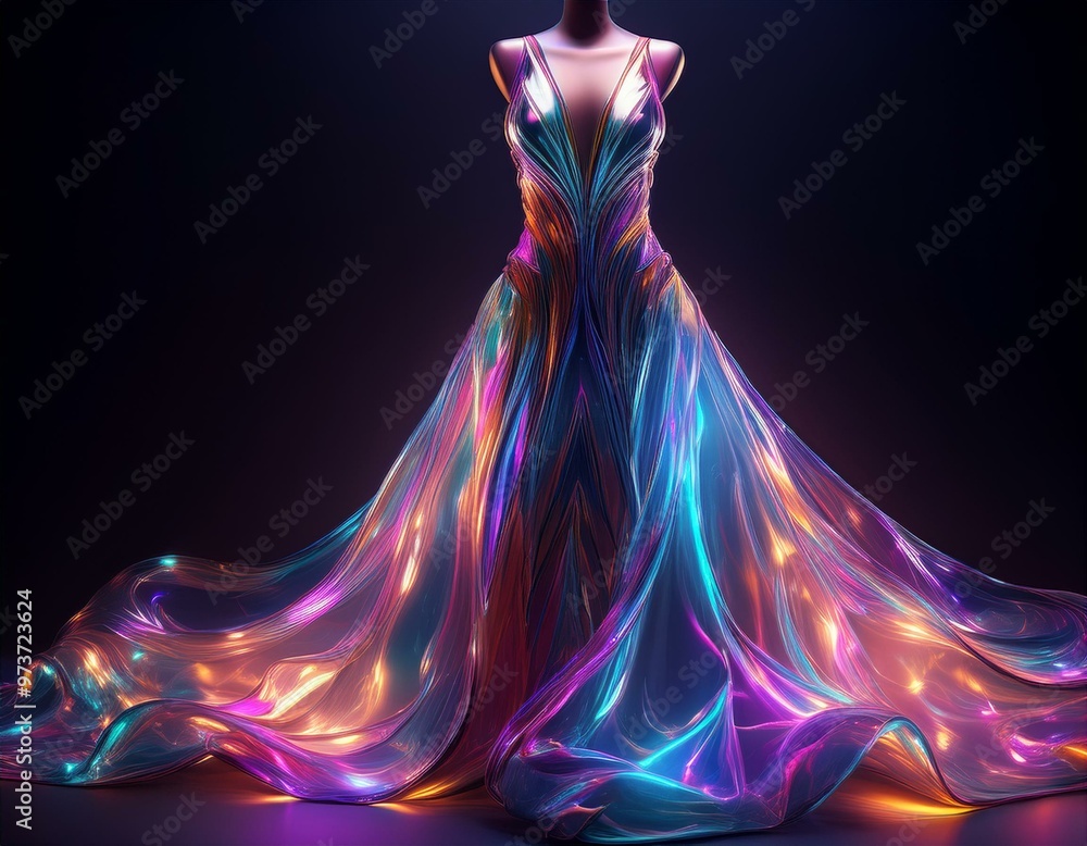 Cyber Couture Iridescent Illusion Gown Cyber Couture Iridescent Illusion Gown