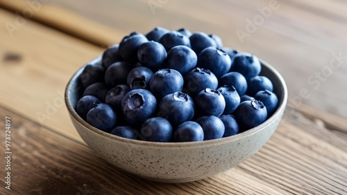  Fresh blueberries in a bowl ready to be enjoyed