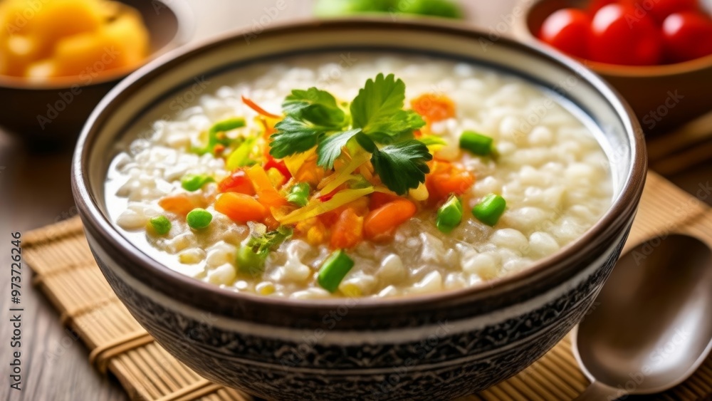 Delicious bowl of rice with colorful vegetables Delicious bowl of rice with colorful vegetables