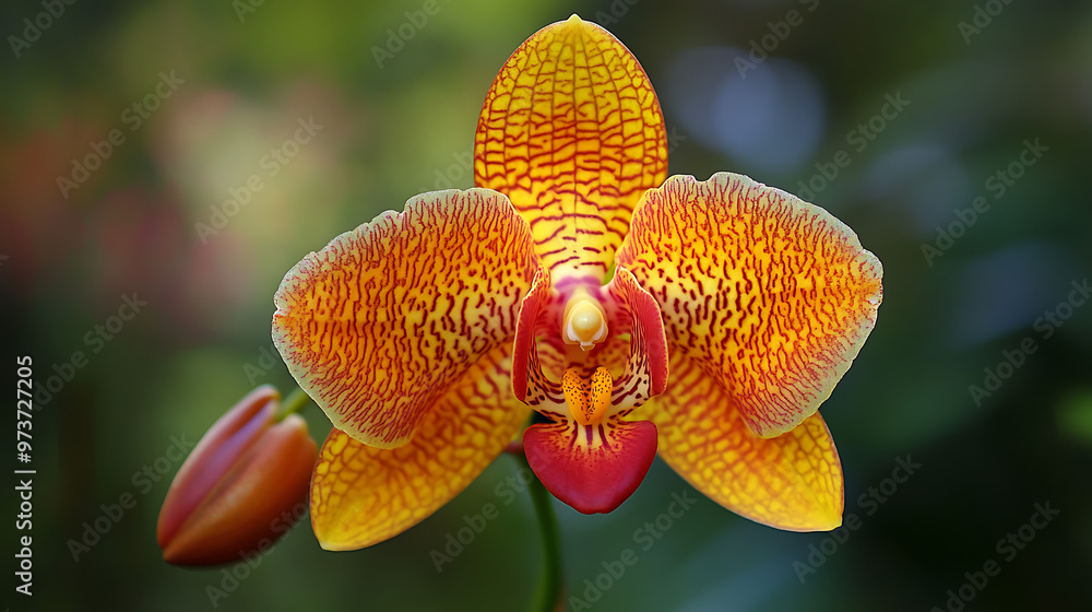 A close-up of a vibrant Australian orchid in a natural setting, showcasing its exotic patterns and colors A close-up of a vibrant Australian orchid in a natural setting, showcasing its exotic patterns and colors