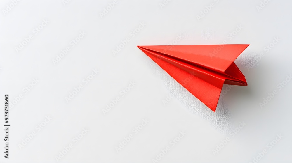 Red Paper Airplane on White Background Red Paper Airplane on White Background