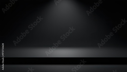 Black platform with spotlight