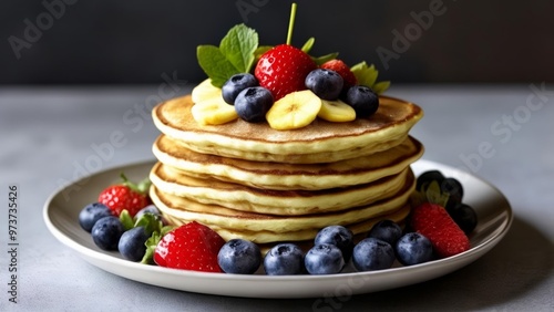  Deliciously stacked pancakes with fresh berries a feast for the eyes and palate