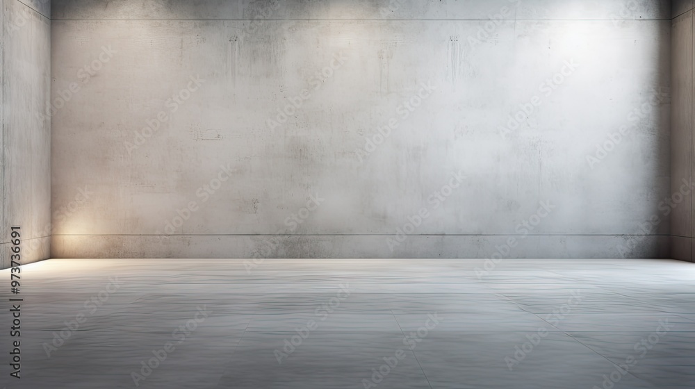 Empty concrete room with light Empty concrete room with light
