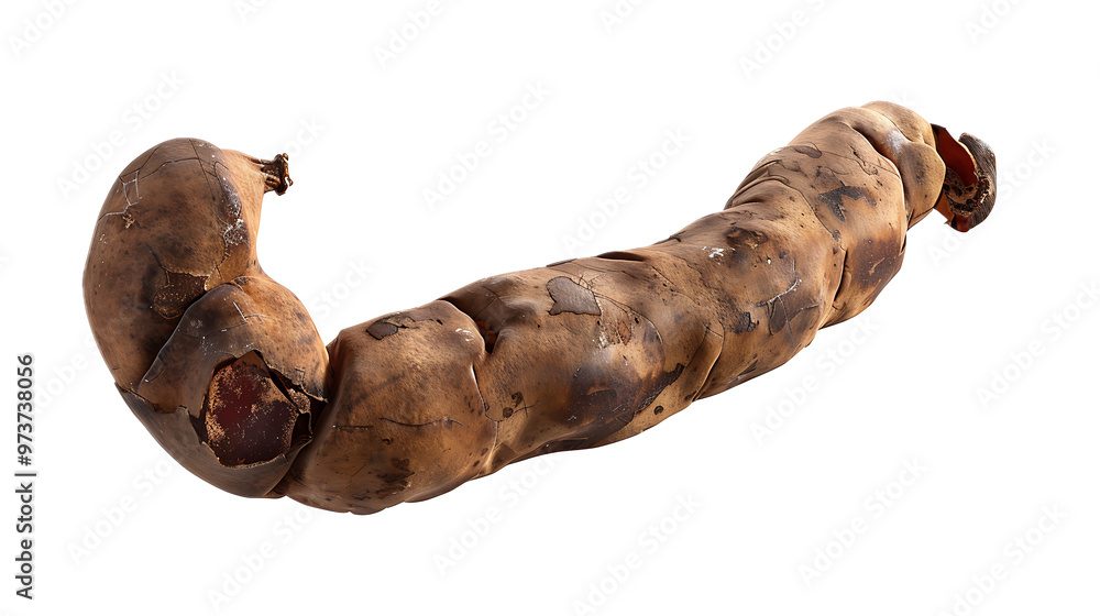 Obraz premium A whole dried tamarind with a transparent background.