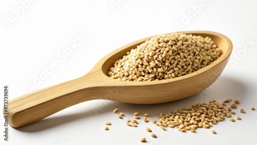  Natural grains in a wooden bowl ready for a healthy meal