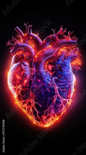 Glowing anatomical heart