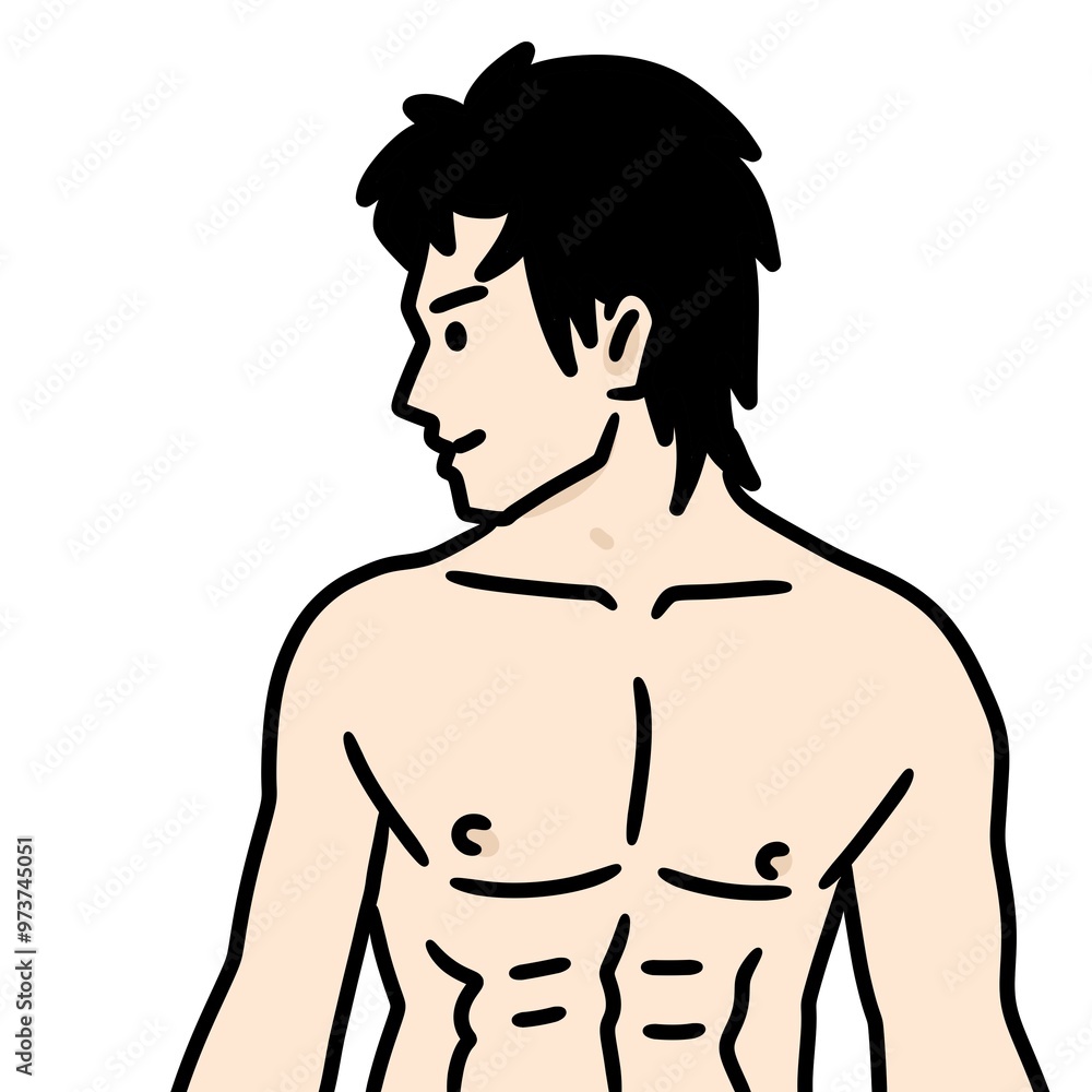 Fototapeta premium cartoon man in white background