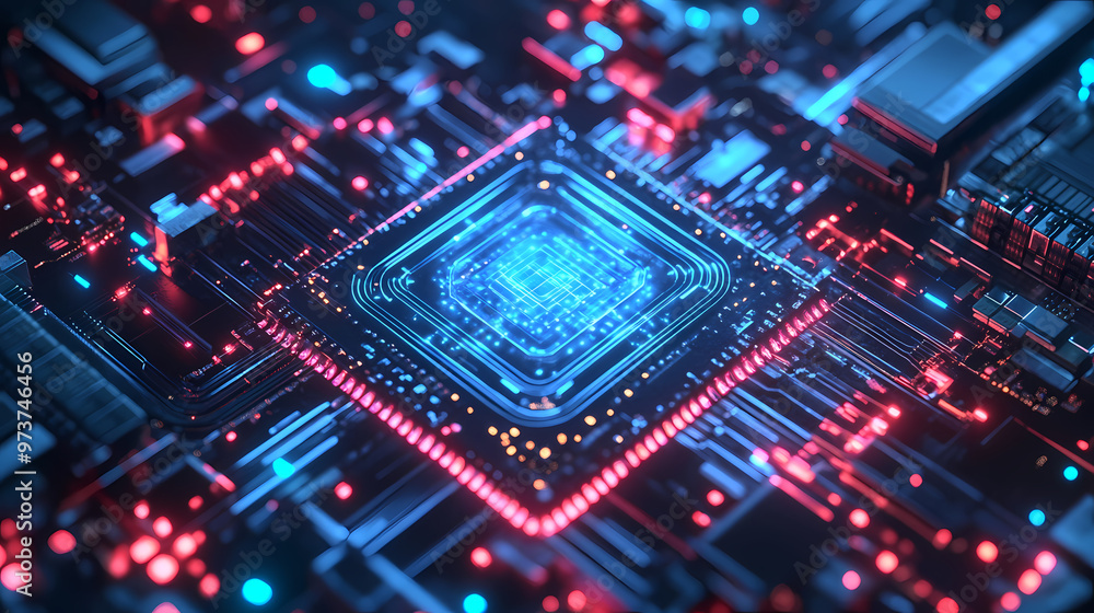 We are collaborating on a quantum computer to solve complex optimization problems. Quantum Computer. Illustration We are collaborating on a quantum computer to solve complex optimization problems. Quantum Computer. Illustration