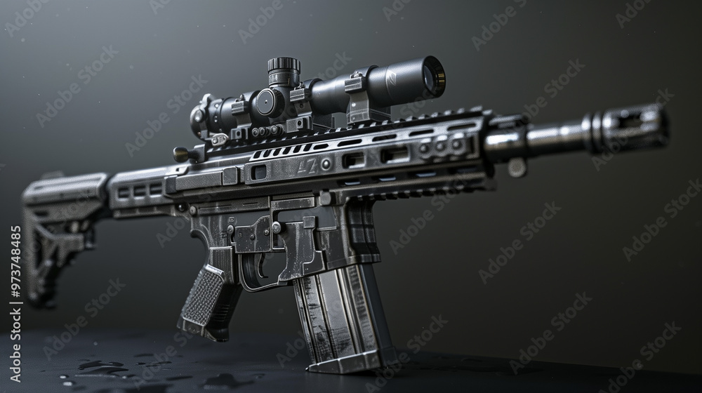 modern automatic riffle, self protection concept modern automatic riffle, self protection concept