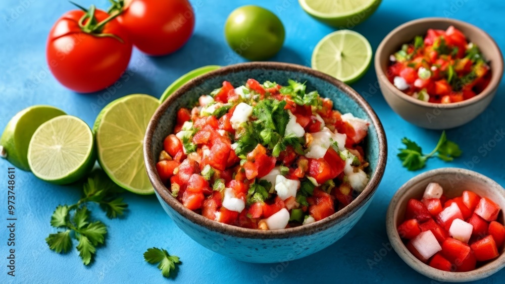 Fresh and vibrant salsa ready to enhance any dish Fresh and vibrant salsa ready to enhance any dish