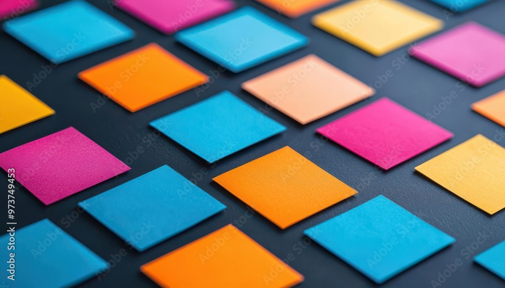 Flowchart of interconnected ideas and colorful shapes, representing the systematic methodology behind creative thinking and innovation Flowchart of interconnected ideas and colorful shapes, representing the systematic methodology behind creative thinking and innovation