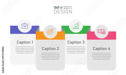 design presentation vector infographic format 4 step process presentation flow chart data graph