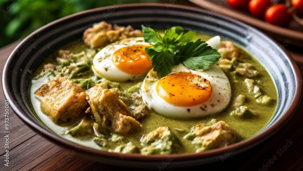 Deliciously hearty egg and vegetable soup Deliciously hearty egg and vegetable soup