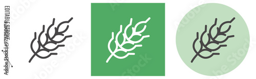 小麦、食物アレルギー 特定原材料｜ライン・アイコン　[線の編集可能]