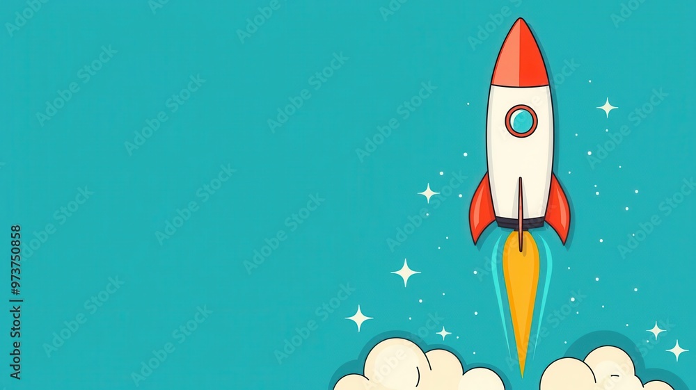 Start-up launch, rocket and creative ideas, flat design illustration Start-up launch, rocket and creative ideas, flat design illustration