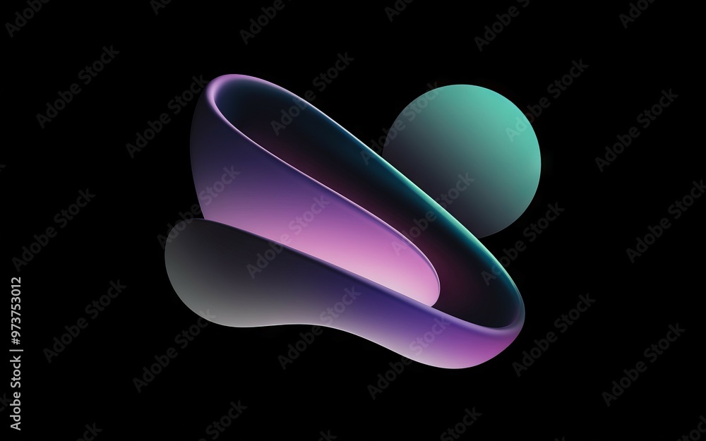 Abstract 3d shapes. Vivid 3D shapes, a purple and teal gradient, against a black background. Abstract artwork, digital art, futuristic, futuristic art. Abstract 3d shapes. Vivid 3D shapes, a purple and teal gradient, against a black background. Abstract artwork, digital art, futuristic, futuristic art.