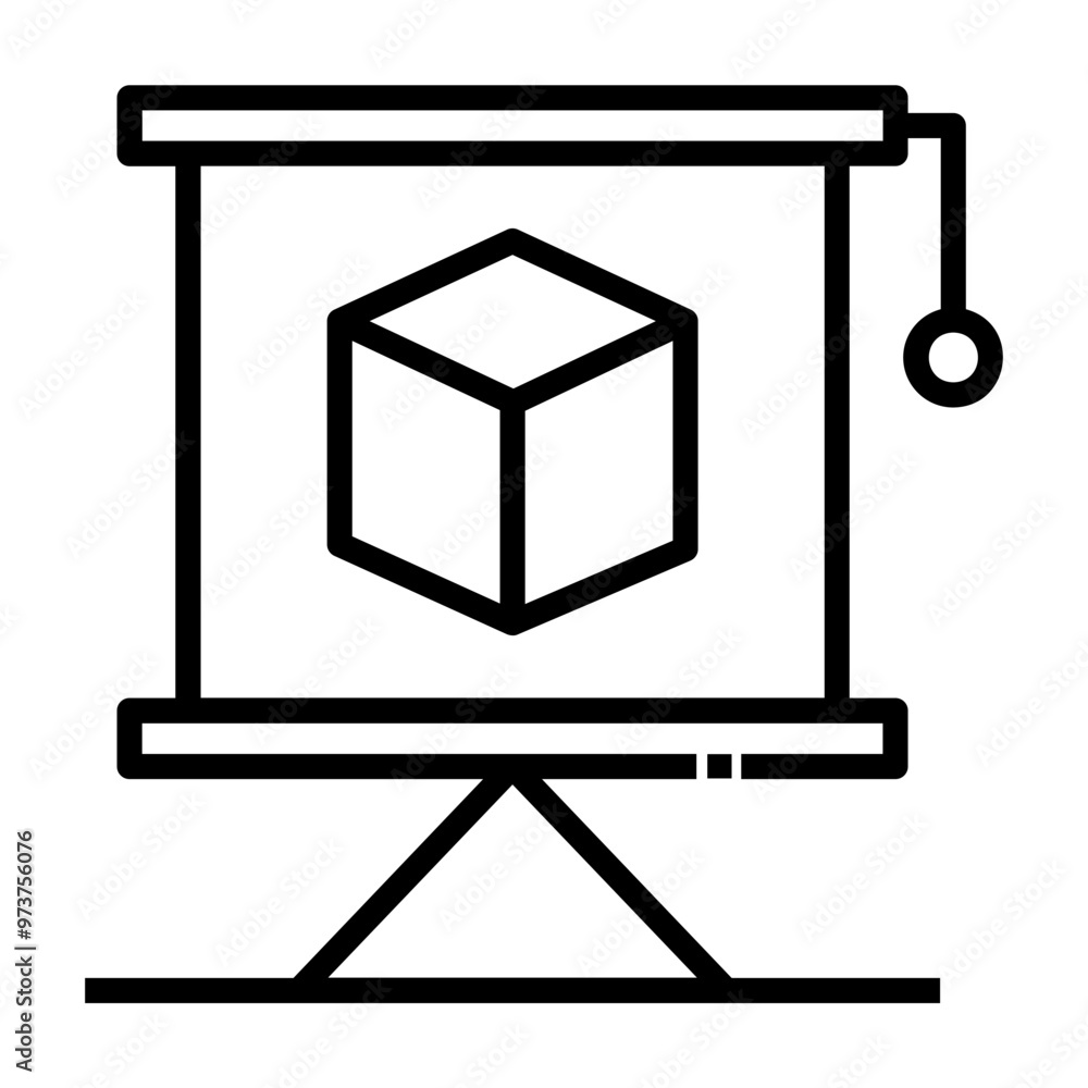 3d presentation Line Icon 3d presentation Line Icon
