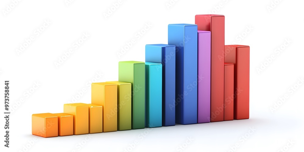 Colorful 3D Bar Chart Graph Success Growth Data Visualization Colorful 3D Bar Chart Graph Success Growth Data Visualization