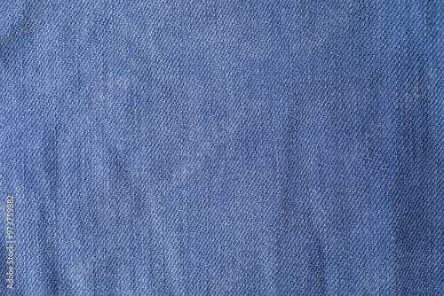Blue denim fabric macro close-up textured pattern for fashion design