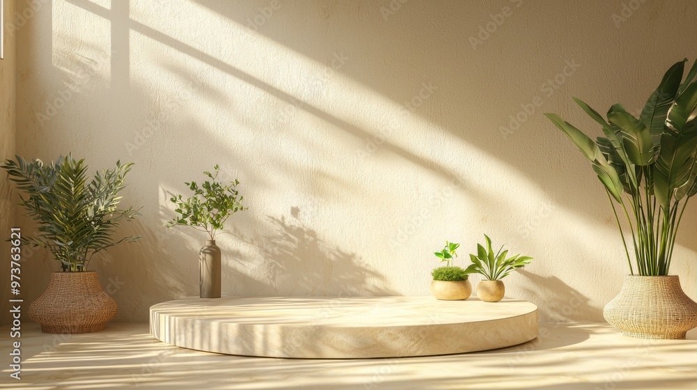 Cozy Indoor Botanical Decor with Natural Sunlight and Shadows Cozy Indoor Botanical Decor with Natural Sunlight and Shadows