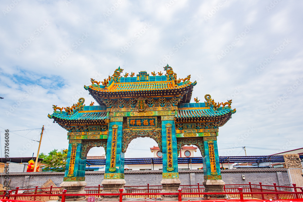 China Shanxi Province Jiexiu City Taihe Rock Colored Glaze Archway China Shanxi Province Jiexiu City Taihe Rock Colored Glaze Archway