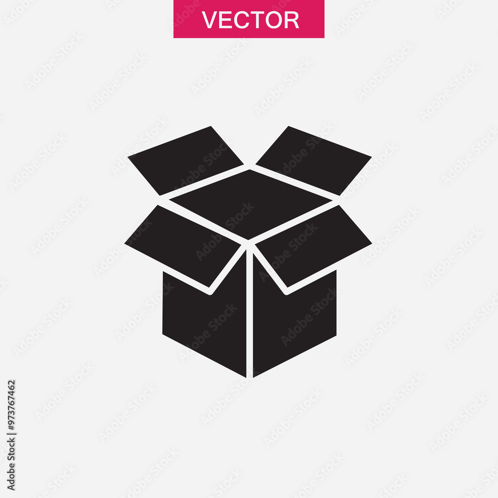 Box vector flat simple illustration for web and app on white background..eps Box vector flat simple illustration for web and app on white background..eps