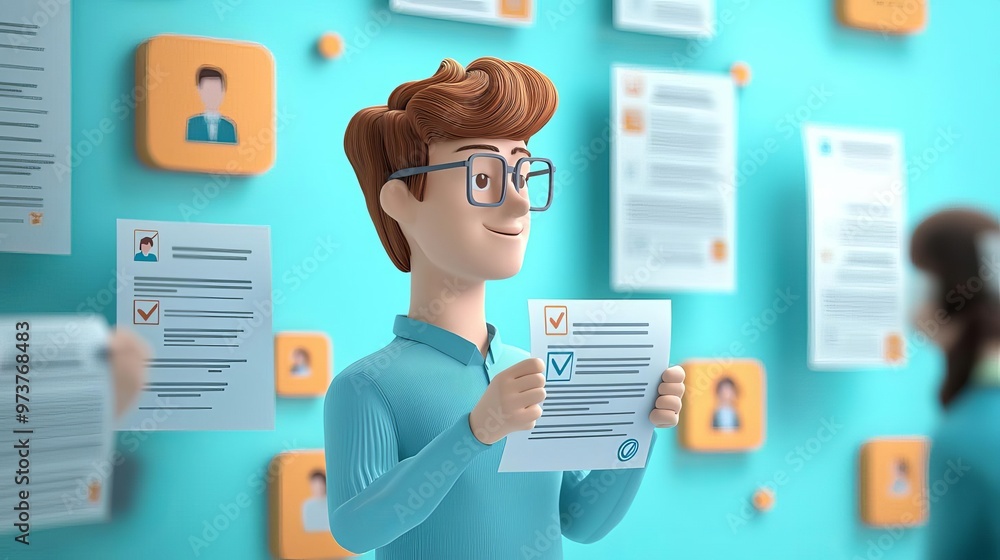 HR Human Resources Recruite candidates selection Hands holding a digital tablet displaying a holographic interface of candidate profiles HR Human Resources Recruite candidates selection Hands holding a digital tablet displaying a holographic interface of candidate profiles