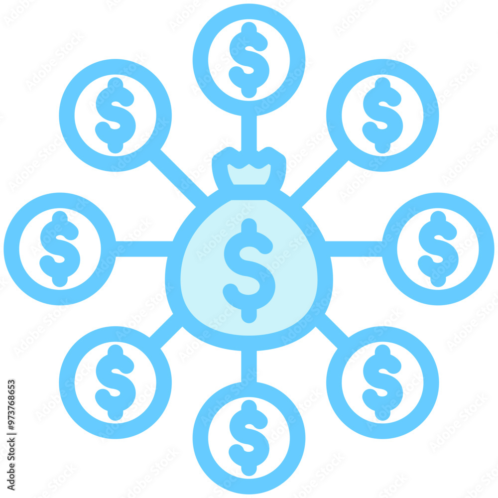 Obraz premium Hedge Fund dual tone blue color icon. related to education, business, economy, financial theme. best for UI, UX, app and web development.