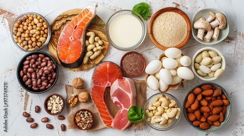 Nutritious Foods High in Vitamin B3 (Niacin): Including Seeds, Nuts, Meat, Legumes, Mushrooms, and Peanuts – Featuring the Molecular Structure of Niacin for a Balanced Diet