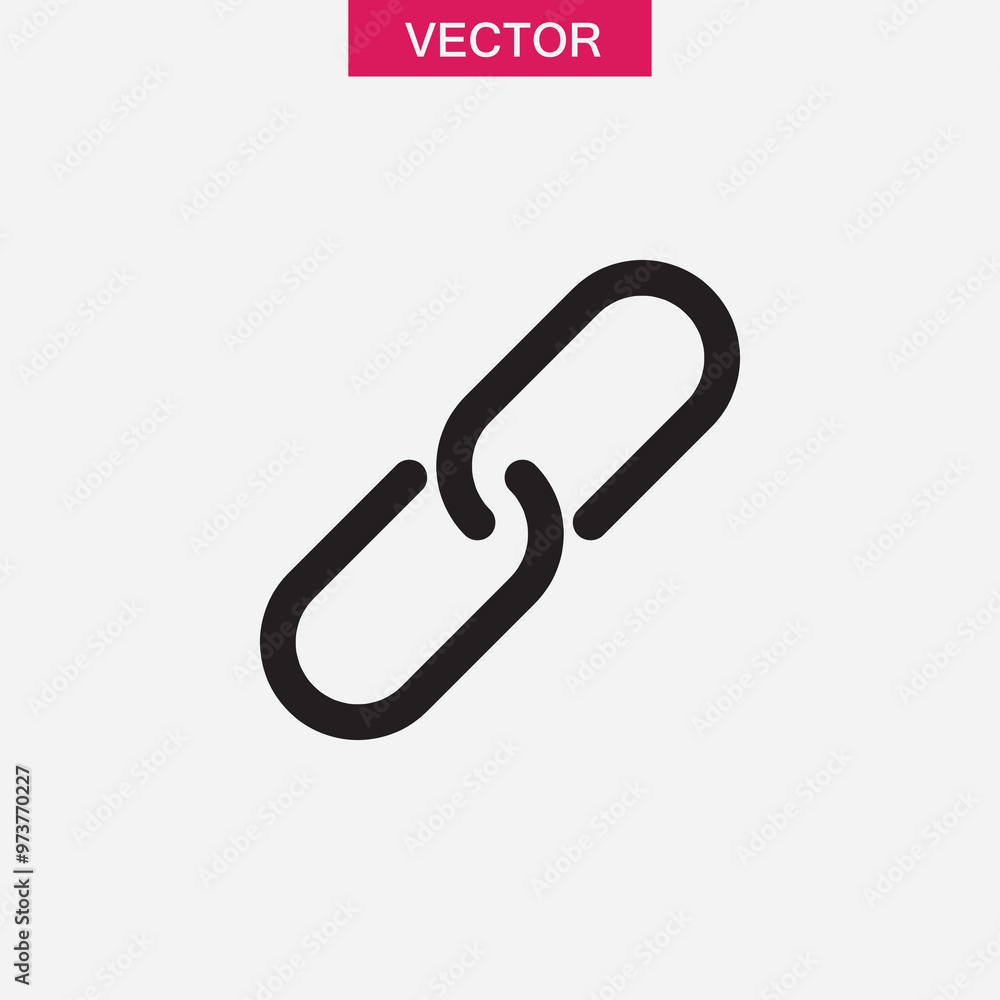 Link concept vector icon, simple flat black linear illustration for web and app..eps