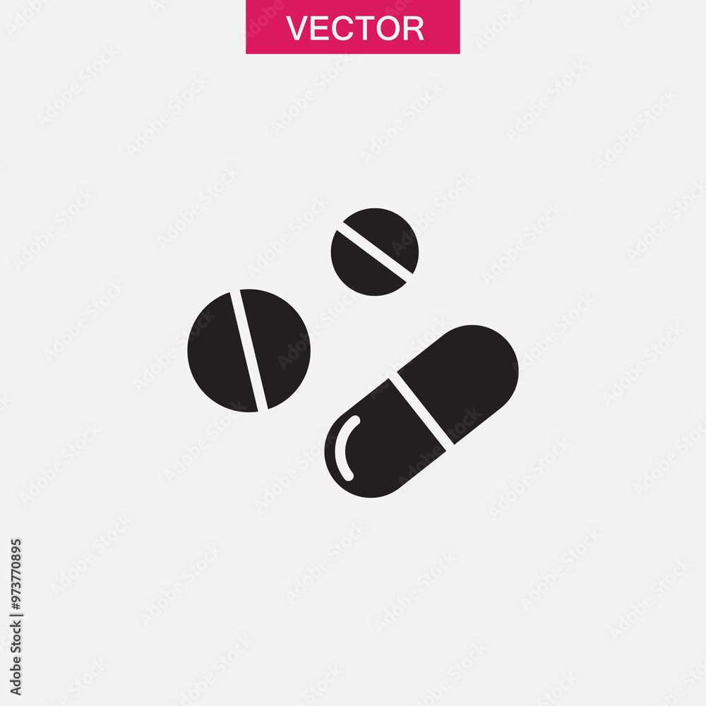 Pills flat icon.vector flat black trendy style illustration for web and app..eps Pills flat icon.vector flat black trendy style illustration for web and app..eps